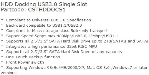 SP Docking SATA Station one Slot USB3